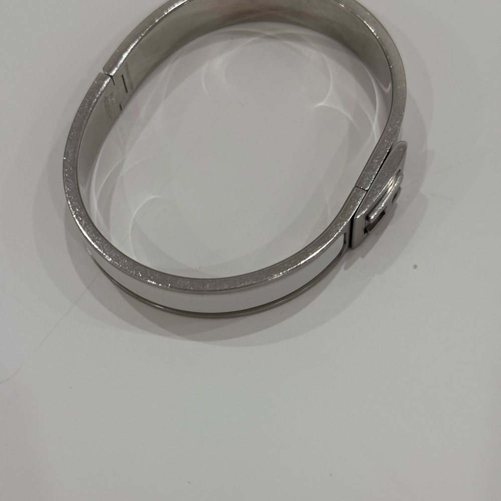 Authentic HERMES jet bracelet white with silver - Picture 9 of 10